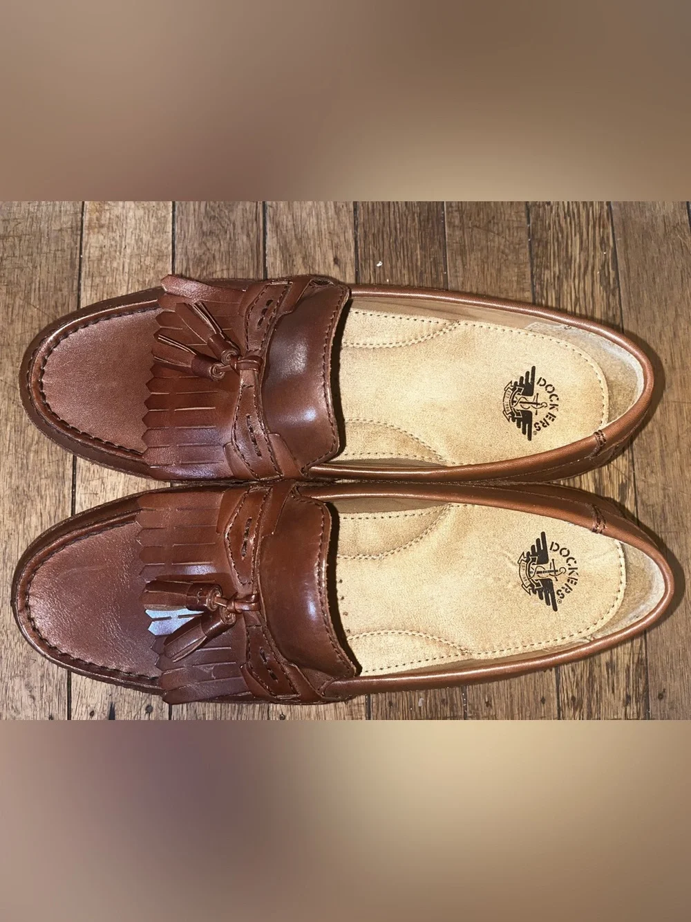 Dockers Sinclair Men’s 10W Kiltie Tassel Loafers Antique Brown Leather BNWOT